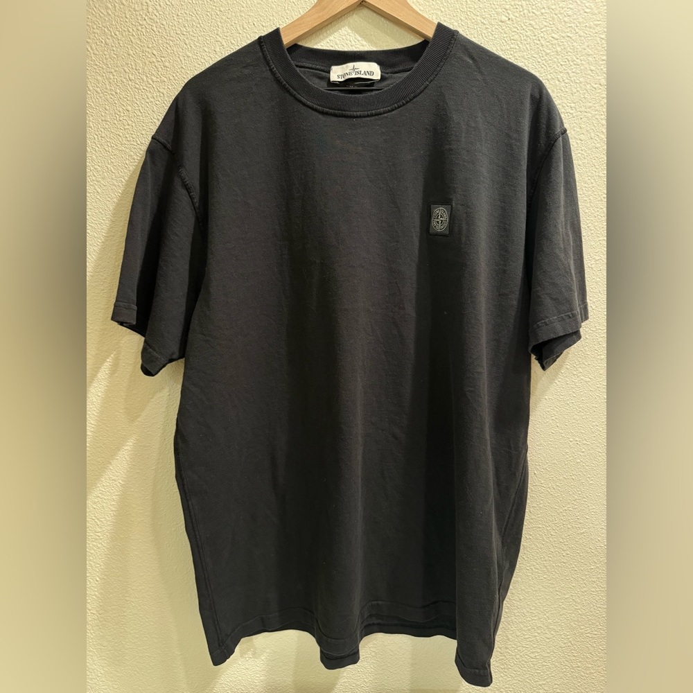 Stone Island Black Short Sleeve Logo Tee